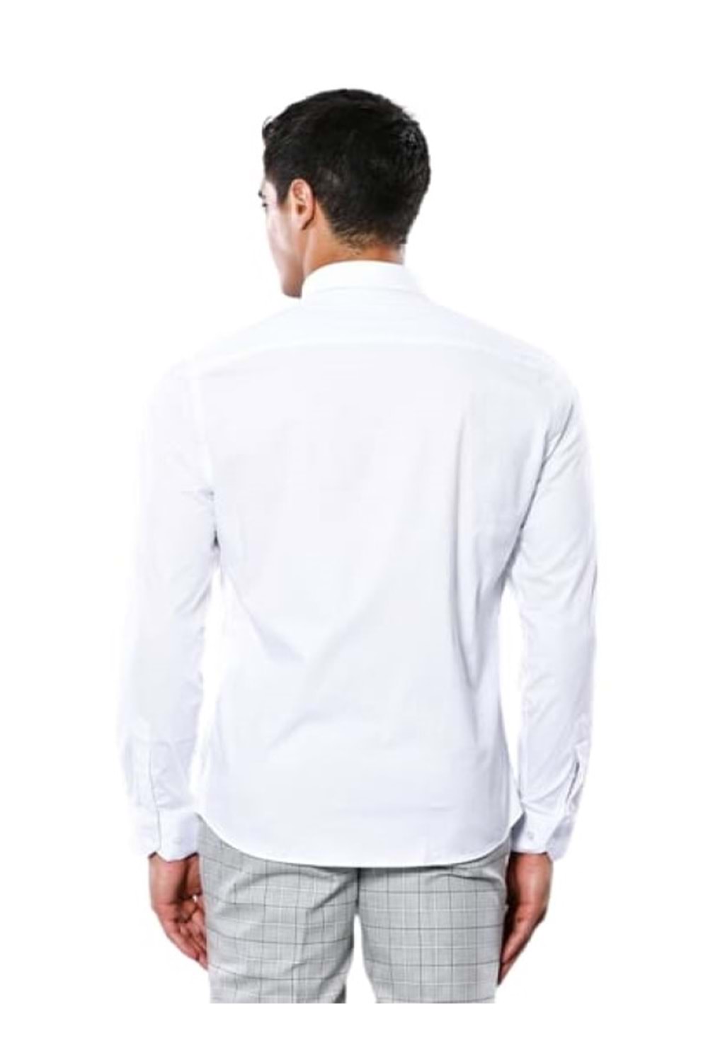Coumas Erkek Slim Fit Poplin Likralı Gömlek C00017 - Beyaz