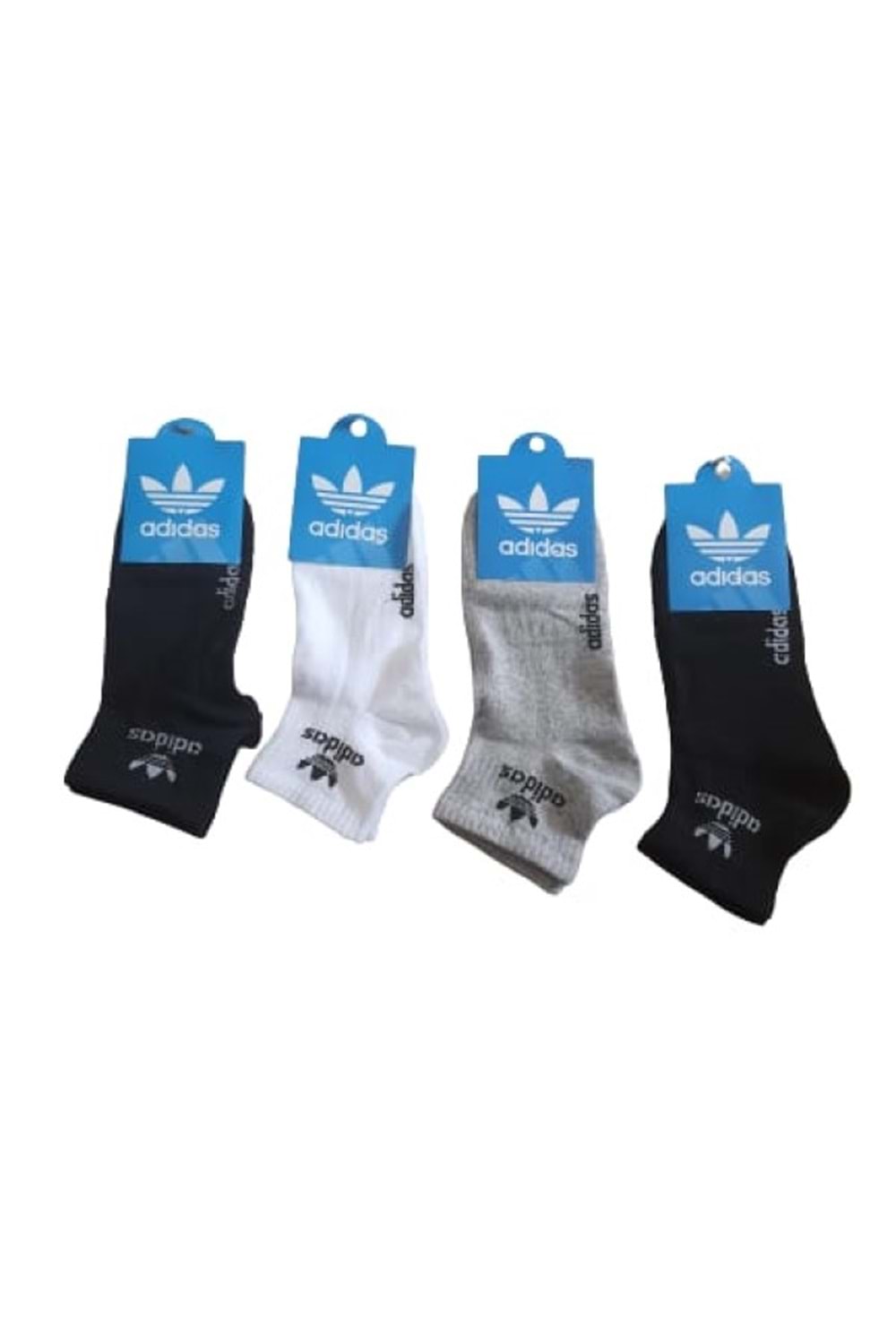 Adidas Erkek Pamuklu Patik Çorap (4 Paket) A 00021 - Karışık Renkli - STANDART