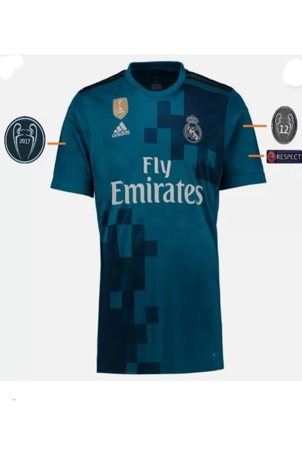 Ronaldo R00180 Turkuaz Real Madrid Çocuk Deplasman Forma 2017-2018 - Turkuaz - ST00180-Turkuaz-128