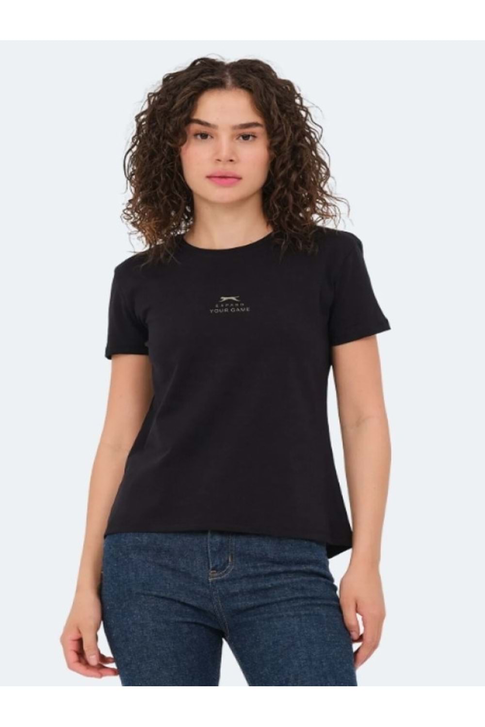 Slazenger Viraj Kadın Slim Fit Kısa Kol T-shirt - Slazenger - Siyah - ST00187-Siyah-M