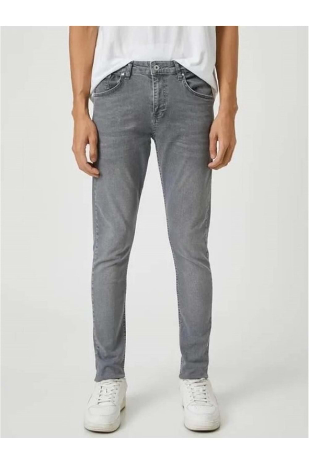 Hacker T 216-1680 Erkek Denim Tom Slim Licralı Kot Pantolon - Gri - ST00221-Gri-34