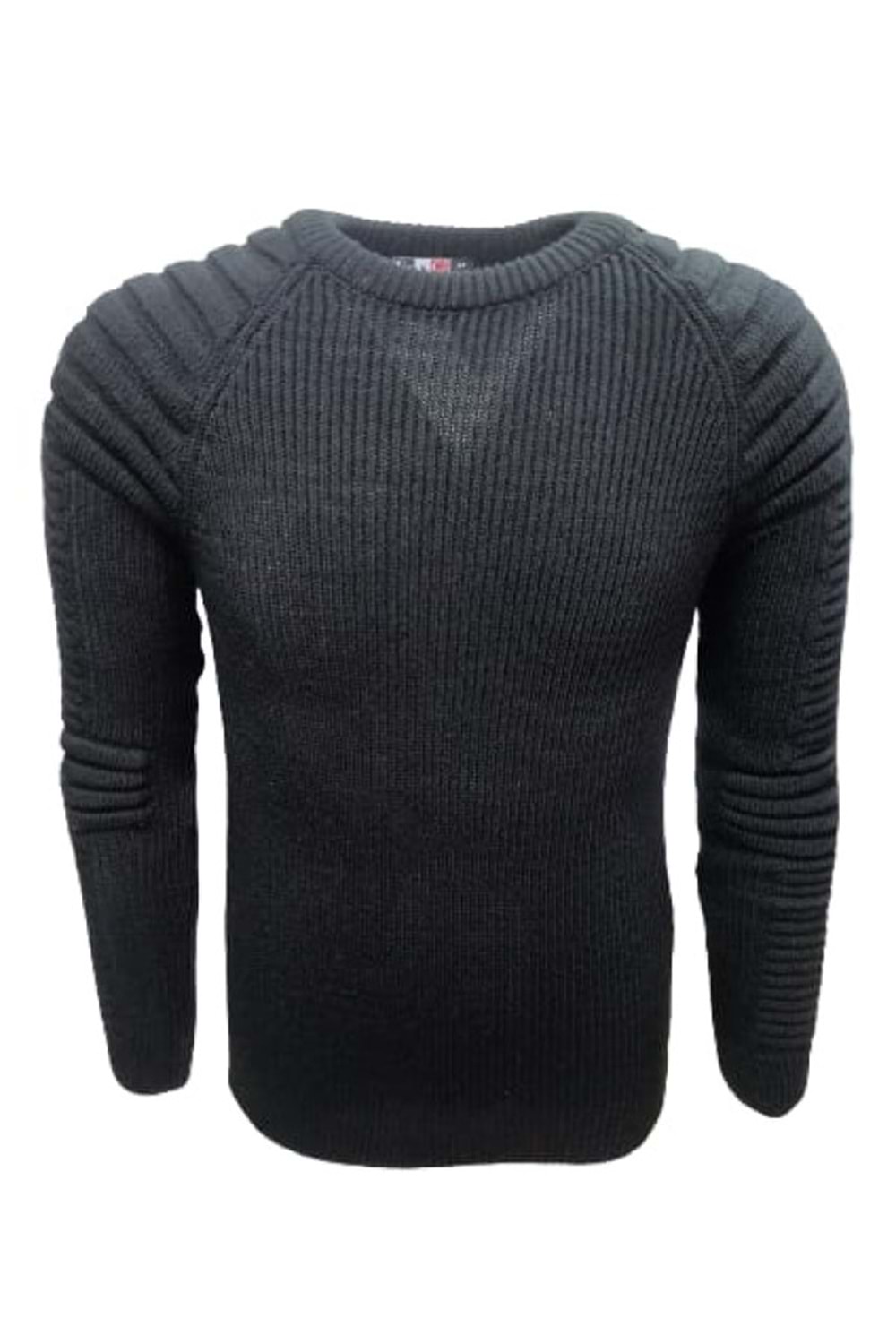 Ce-Ce C1006 Erkek Triko Basic Bisiklet Yaka Kalın Kazak - C1006 - Siyah - ST00270-Siyah-XXL