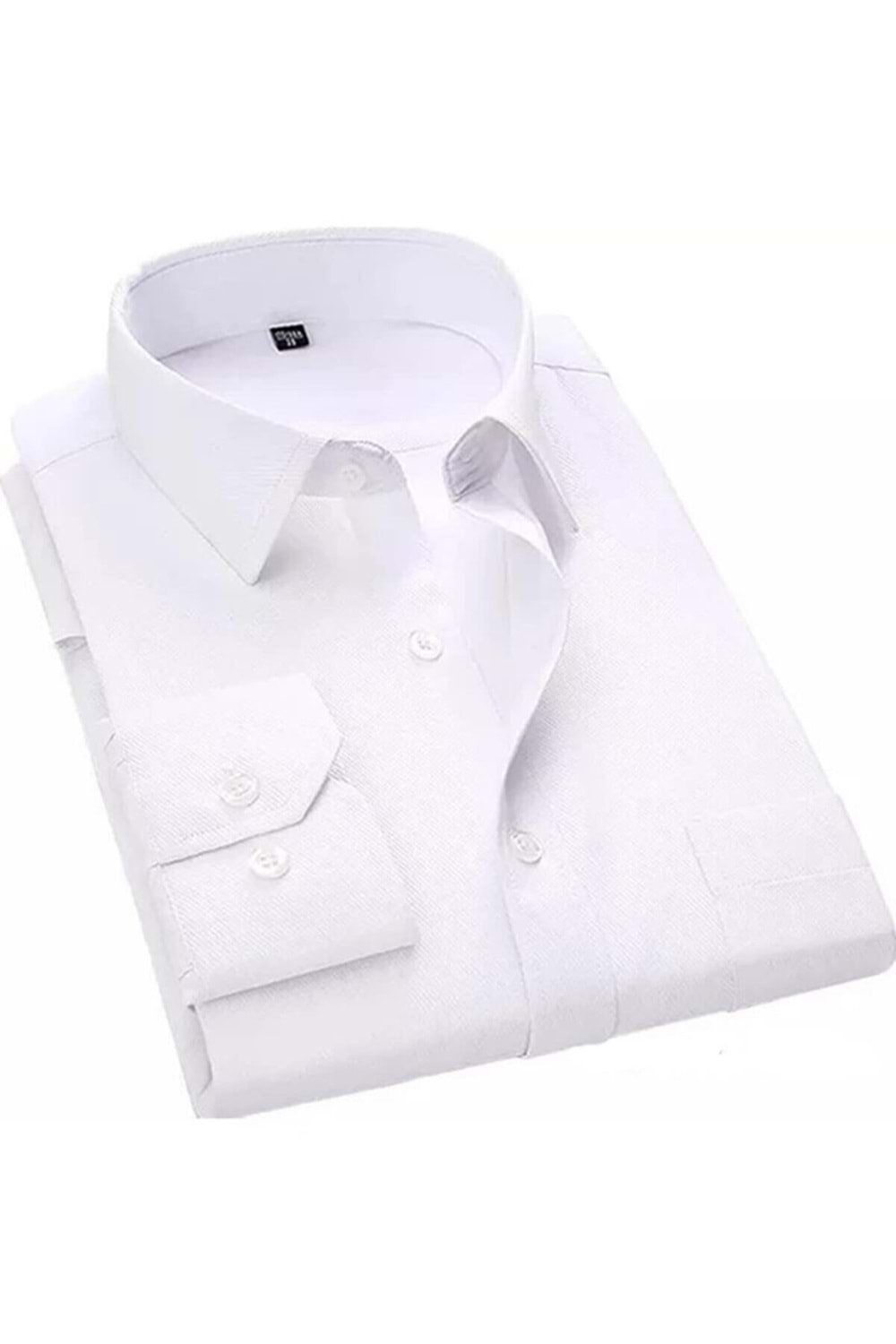 Coumas Erkek Düz Klasik Uzun Kol Dacron Gömlek C-325 - Beyaz - L