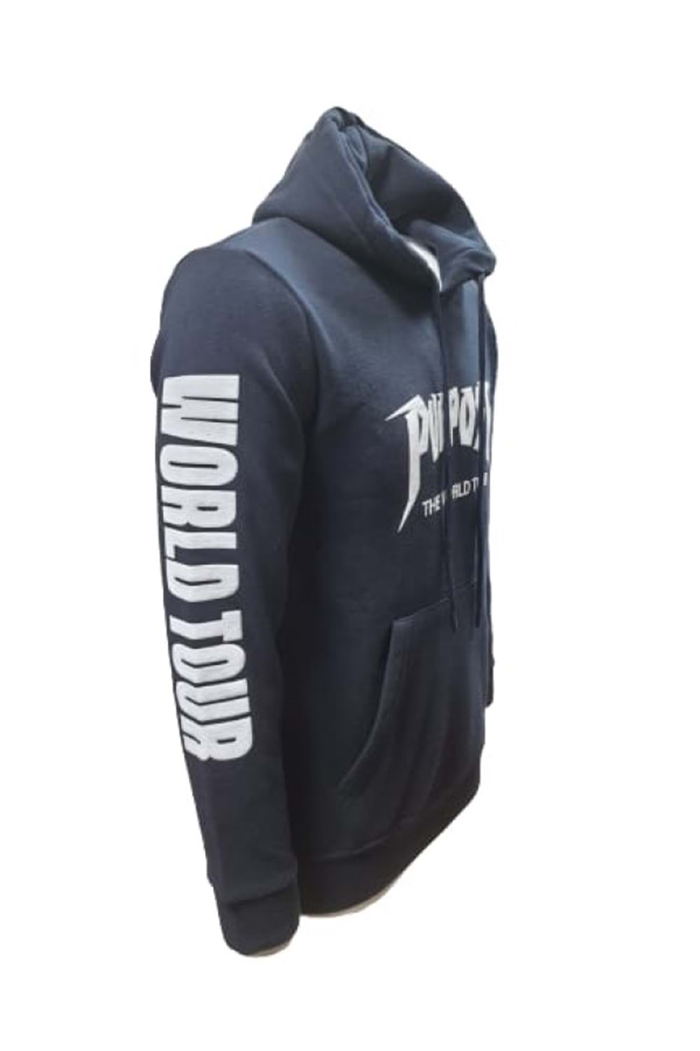 Tarz Cool T00633 Erkek Pamuklu Kapüşonlu Baskılı Üç İplik Sweatshirt - T00633 - Siyah - ST00633-Siyah-L