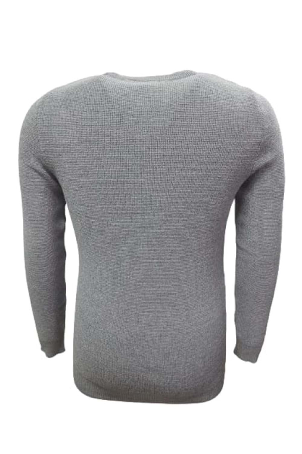 Ce-Ce C3210 Erkek Basic Triko Bisiklet İnce Kazak - C3210 - Gri - ST00810-Gri-XXL