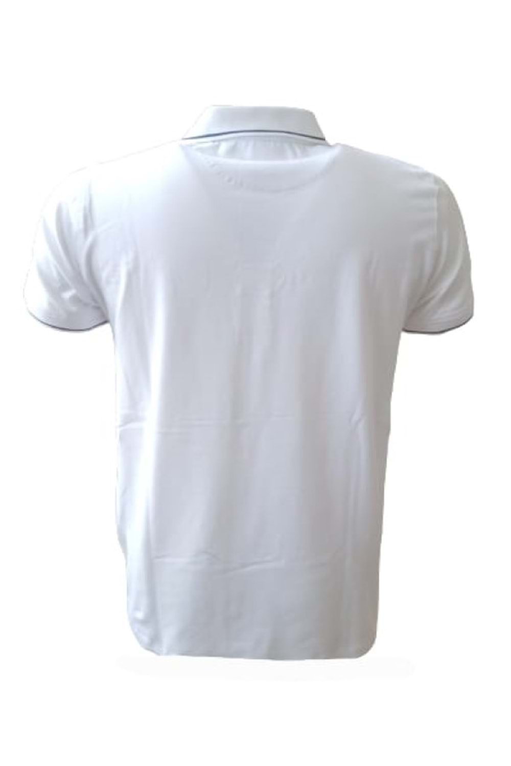 Rey Polo Erkek Basic Polo Yaka Kısa Kol T-shirt 466 - Beyaz - L