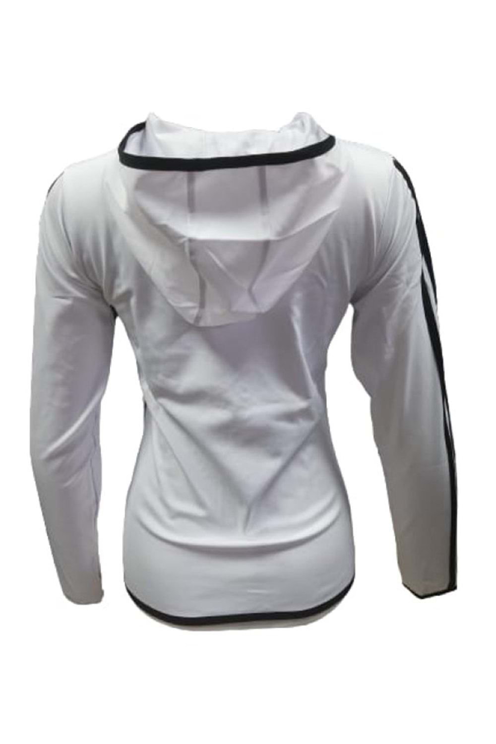 Adidas A0778 Kadın Dalgıç Kolu Şeritli Tam Fermuarlı Sweatshirt - Beyaz - ST01081-Beyaz-XXL