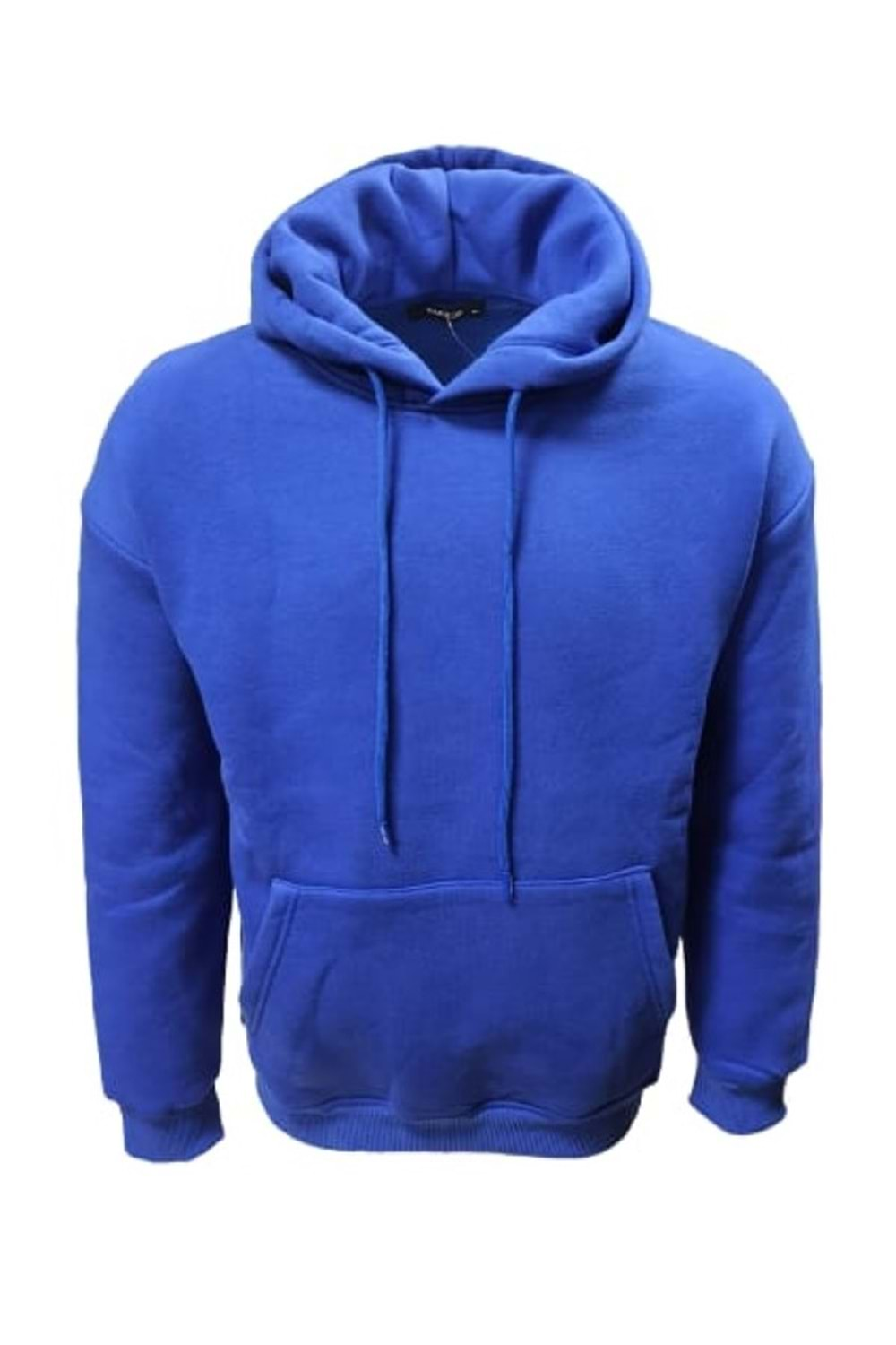 Tarz Cool T01128 Erkek Pamuklu Kapüşonlu Şardonlu Üç İplik Sweatshirt - ST01128-Mavi-M