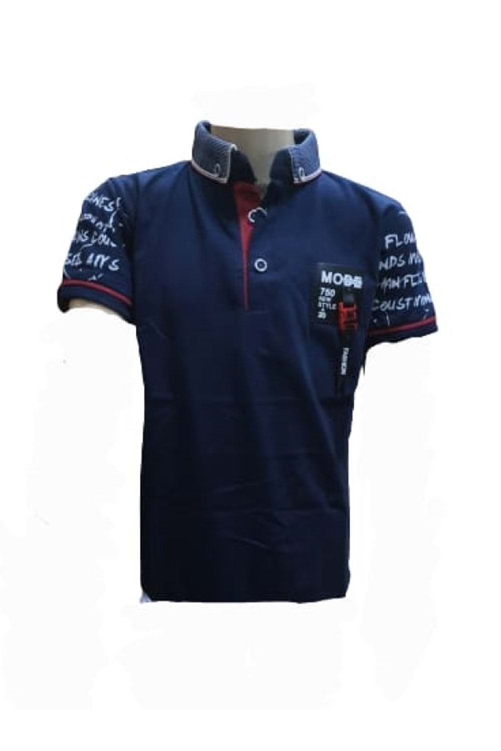 Petitox Çocuk Erkek Polo Yaka Baskılı T-shirt 3023 - Lacivert - 7 YAŞ
