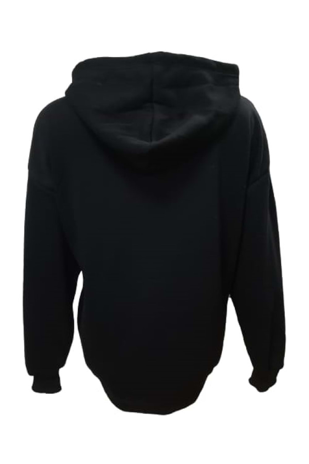 Z&M Fashion Z01220 Kadın Oversize Kapüşonlu Baskılı Üç İplik Şardonlu Sweatshirt - Z01220 - Siyah - ST01220-Siyah-L