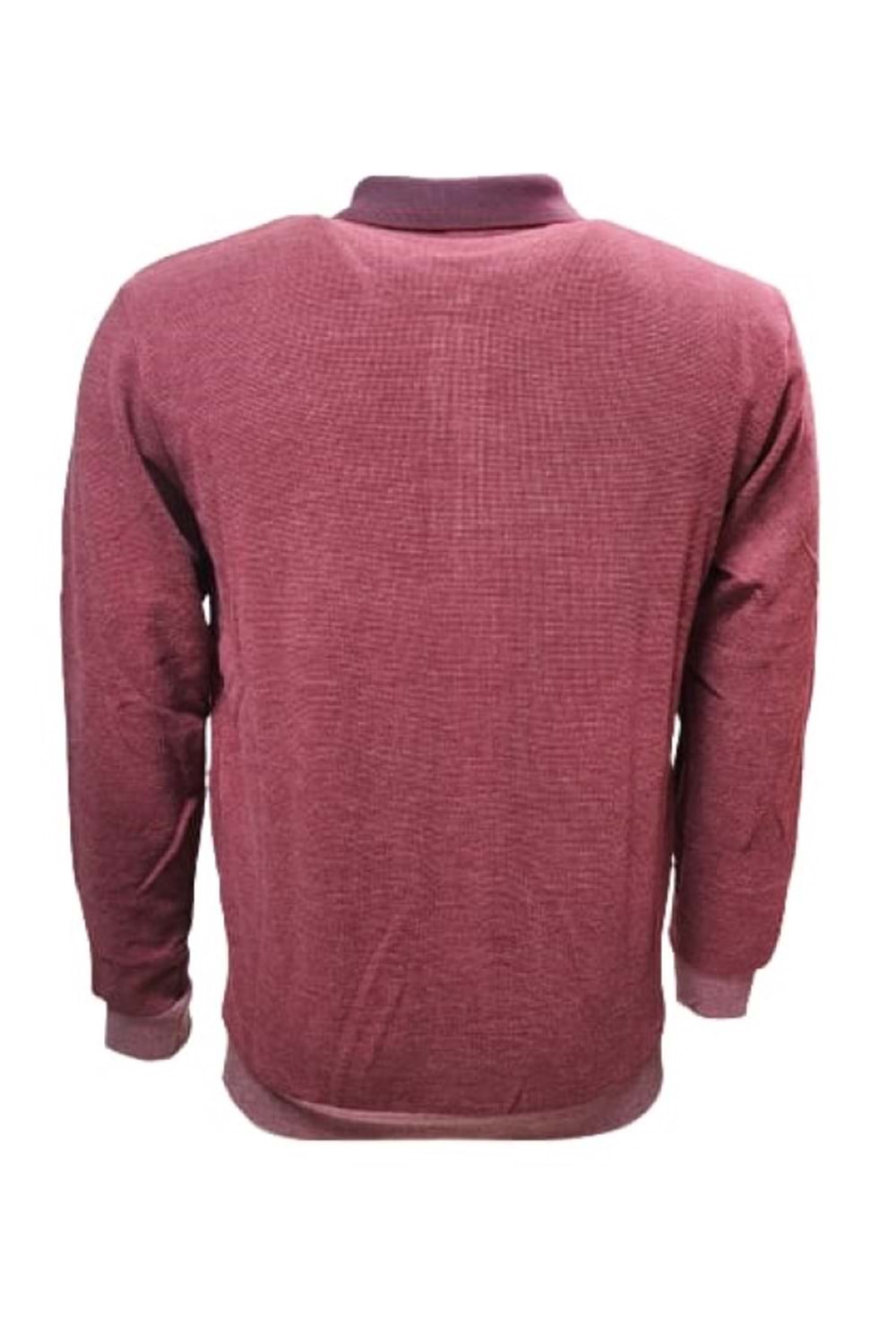 Rey Polo R01253 Erkek Basic Selanik Polo Yaka Sweatshirt - ST01253-Bordo-XL