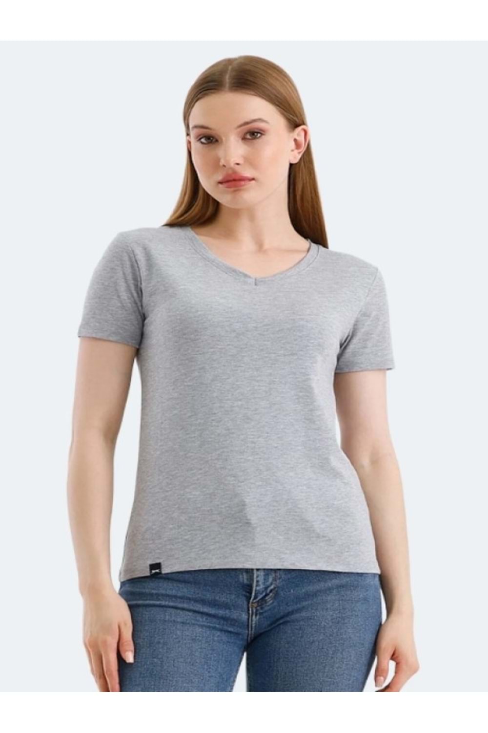 Slazenger Vivek Kadın Basic Kısa Kol T-shirt - Slazenger - Gri - ST01393-Gri-M