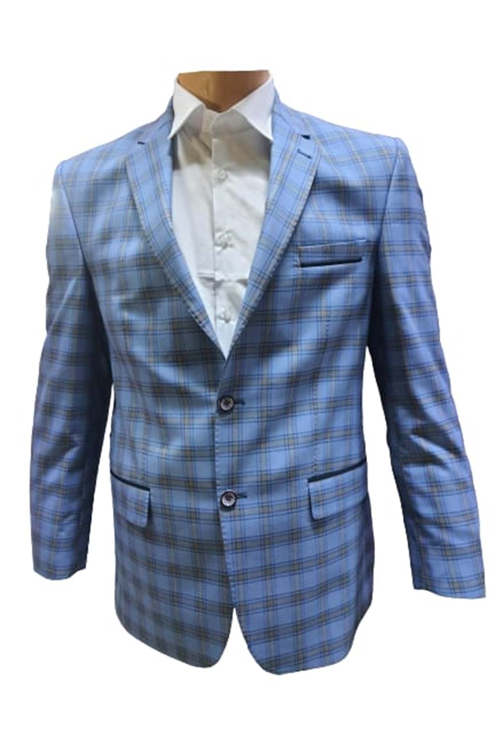 Presto Erkek Kareli Ceket - 1505-350 - 1505-350 - Mavi - 50