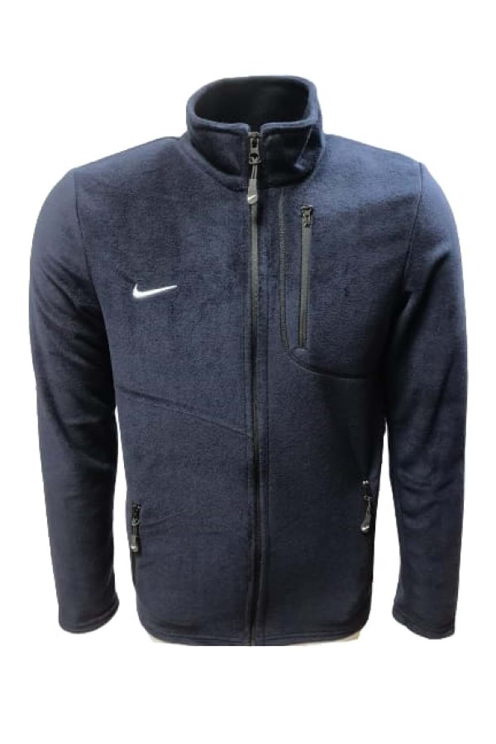 Nike N01435 Erkek Slim Fit Fermuarlı Polar Hırka - N01435 - Lacivert - ST01435-Lacivert-S