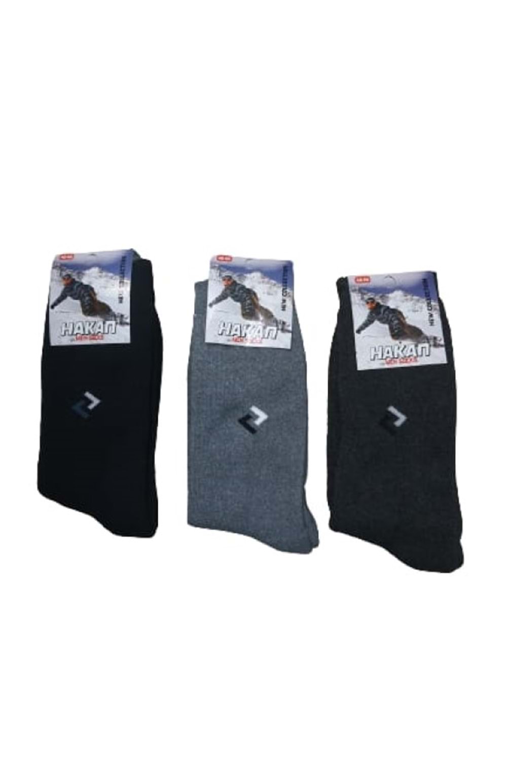 Hakan H01592 Erkek Kışlık Havlu Çorap (3 Adet) - ST01592-Karışık Renkli-40-45