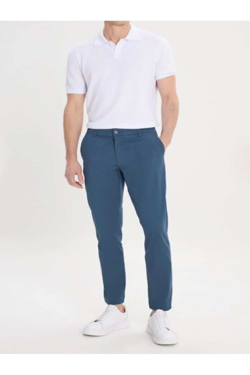 Heredot H6302 Erkek Slim Fit Chino Keten Pantolon - Heredot - Mavi - ST01615-Mavi-32