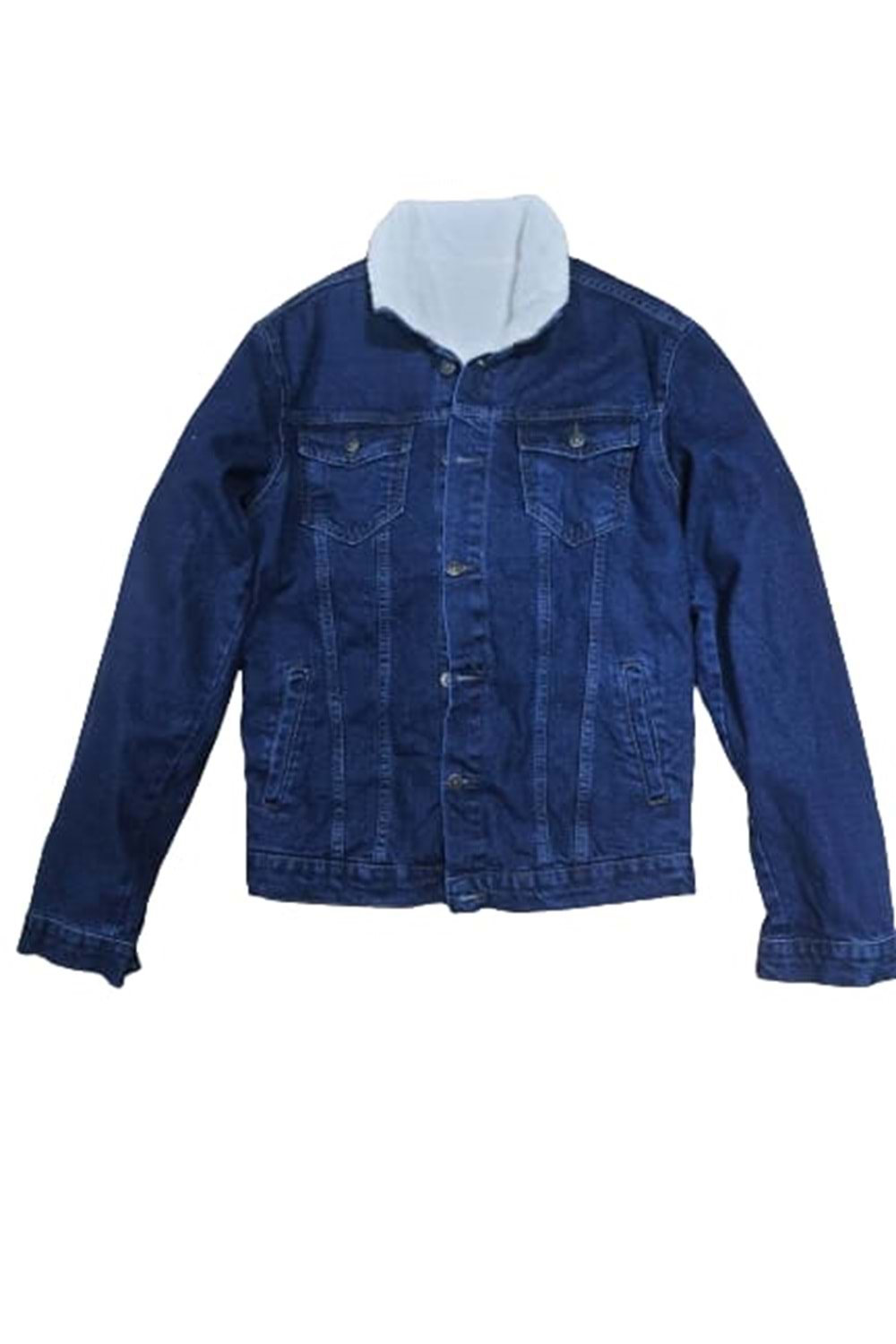 Corrıdor Erkek Kürklü Kot Mont - Mavi - XL