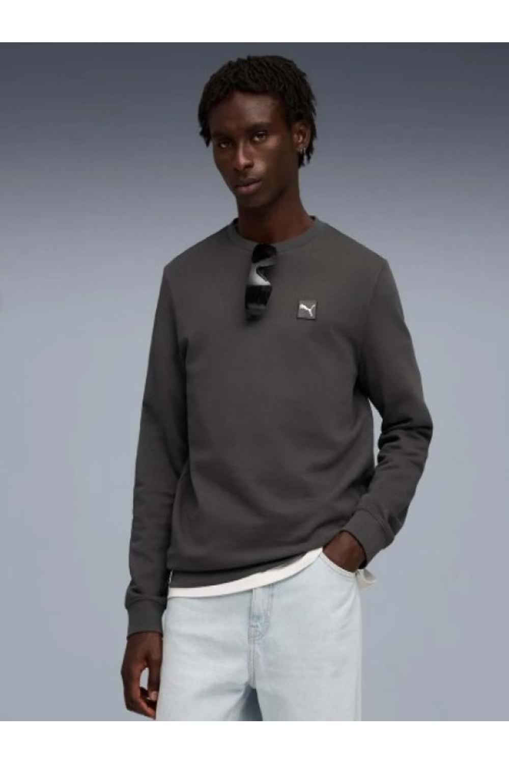 Puma Ess Elevated Crew 684727 Erkek Sweatshirt - ST01899-Antrasit-M