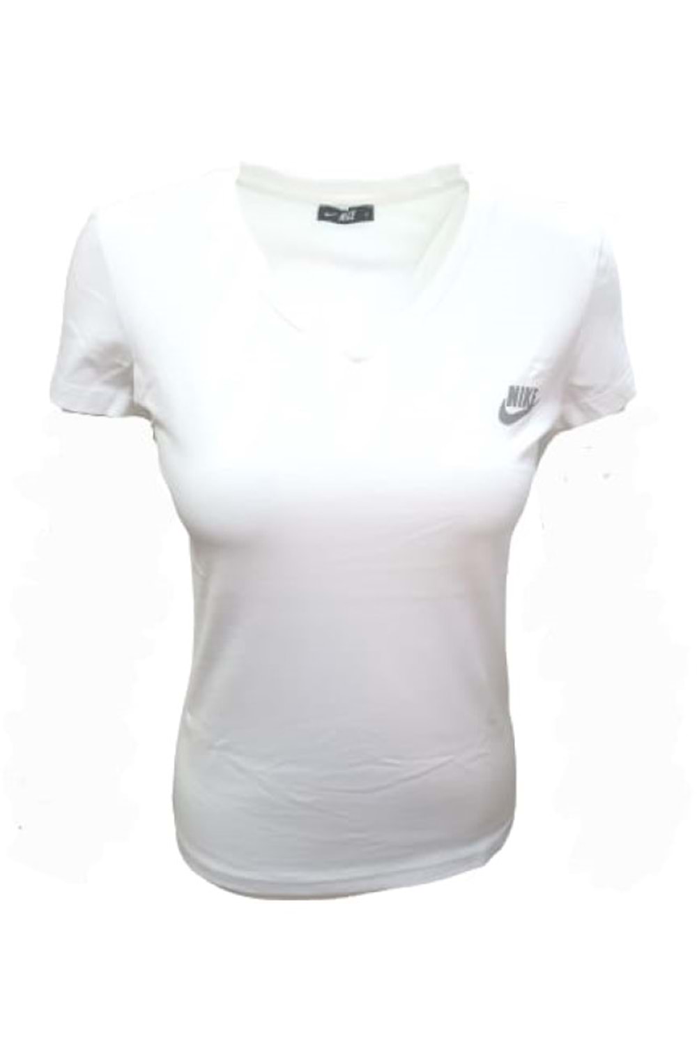 Nike Kadın Kısa Kol V Yaka T-shirt 22502 - Beyaz - XL
