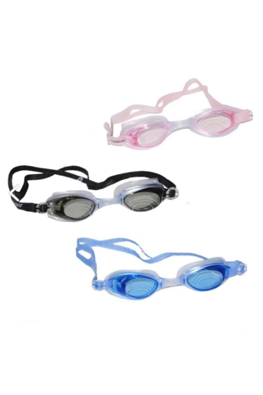 Bermuda Rh-7100 Bermuda Silikon Antifog Yüzücü Gözlüğü Şeffaf Taşıma Çantalı + Kulak Tıkacı Hediyeli