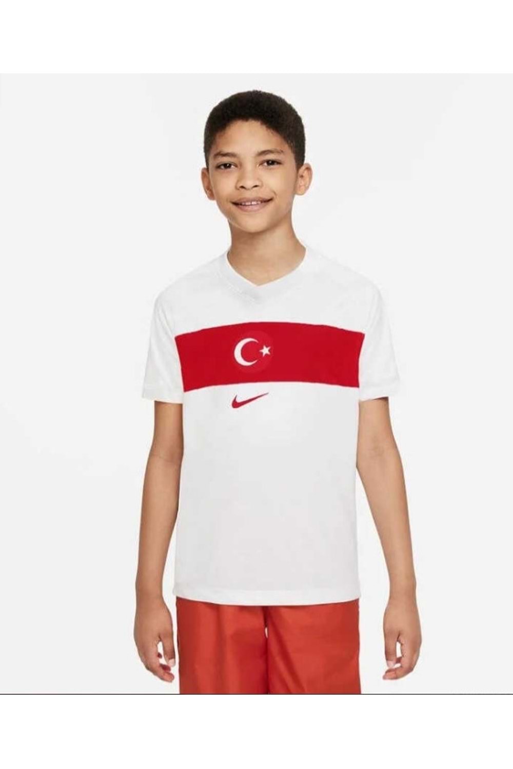 Türkiye T02380 A Milli Takım Çocuk Beyaz Euro 2024 Futbol Maç Formas - Beyaz