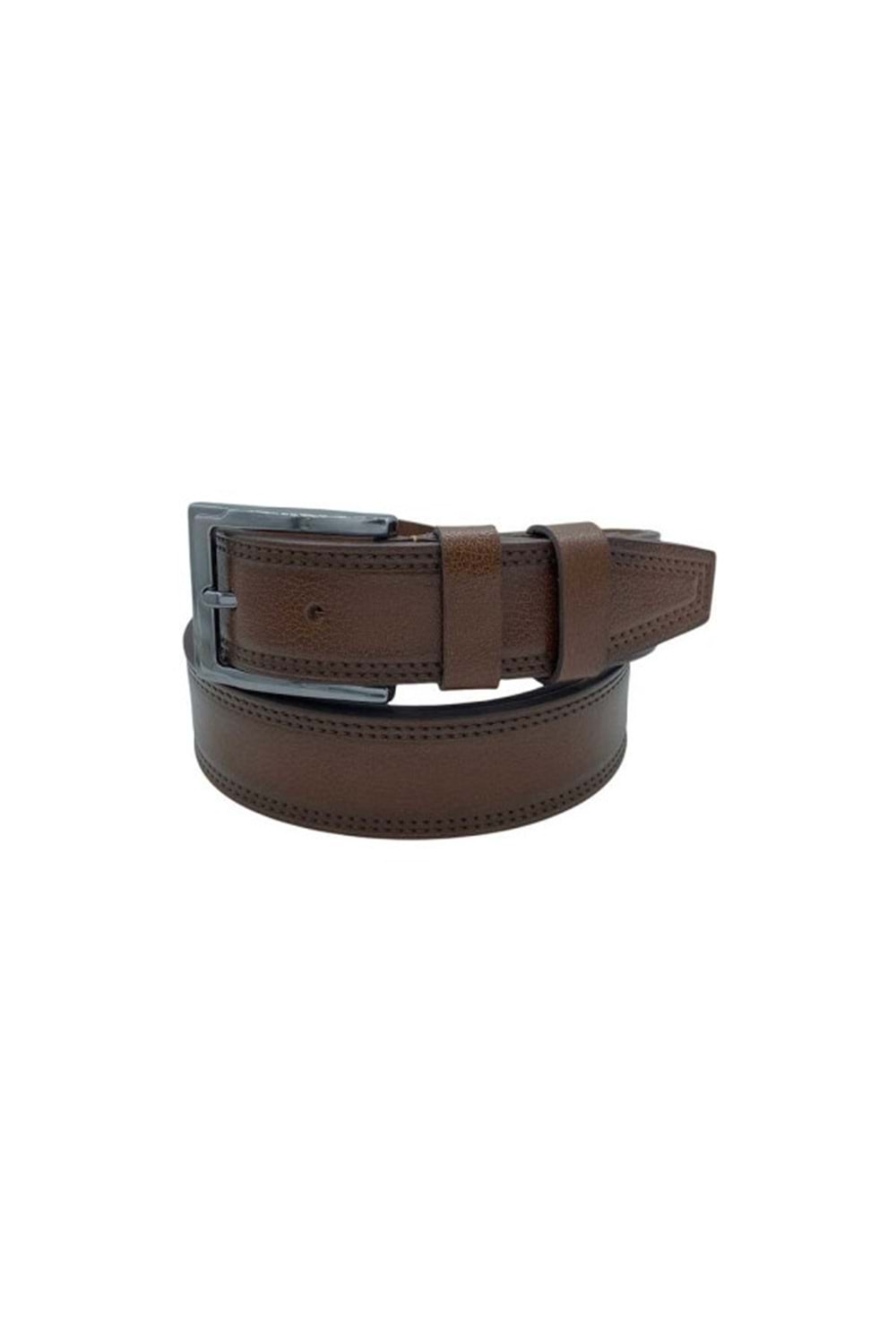 Oxranch O02668 Erkek Hakiki Deri Dikiş Desenli 4,5 Cm Kemer - Oxranch - Kahverengi - ST02668-Kahverengi-135