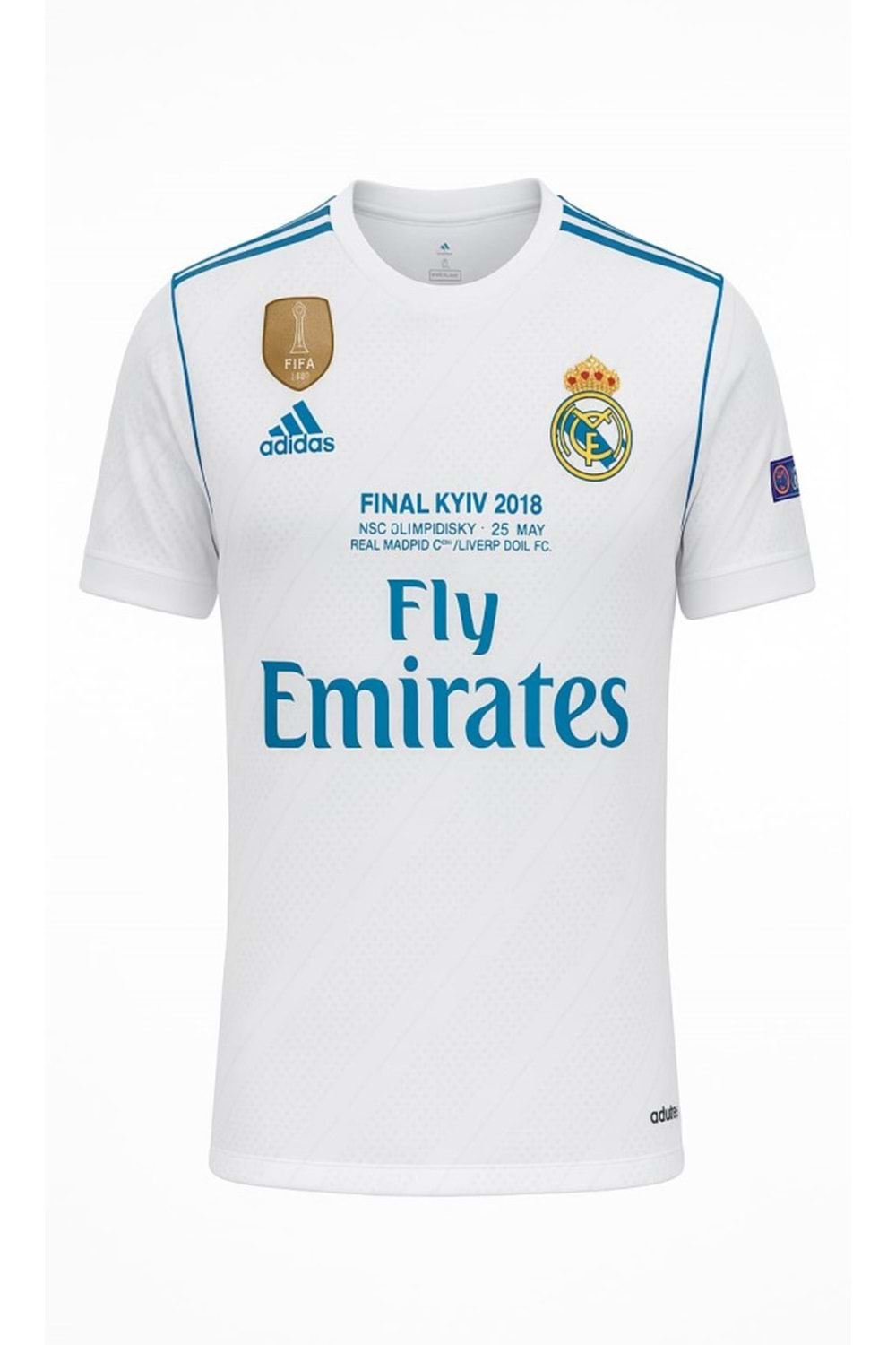 Real Madrid R02860 2018 Kiev Şampiyonlar Ligi Finali Cristiano Ronaldo Forması - Beyaz