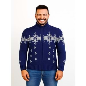 Tarz Cool T00575 Erkek Desenli Triko Hırka