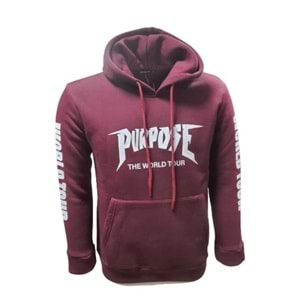 Tarz Cool T00633 Erkek Pamuklu Kapüşonlu Baskılı Üç İplik Sweatshirt