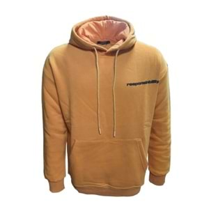 Tarz Cool T01235 Erkek Kapüşonlu Şardonlu Üç İplik Sweatshirt