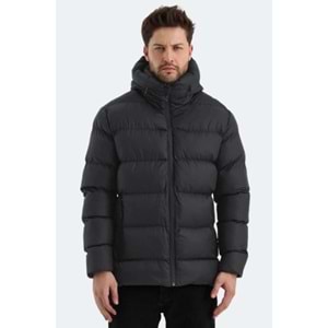 Slazenger Hank Erkek Kapüşonlu Şişme Siyah Mont