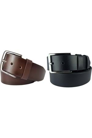 Oxranch O00129 Erkek Deri Spor Desenli Kot Pantolon 2'li 4 Cm Kemer - Kahverengi - ST00129-Kahverengi-130