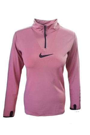 Nike 0740 Kadın Yarım Fermuarlı Dalgıç Sweatshirt - Gül Kurusu - ST00159-Gül Kurusu-L