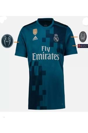 Ronaldo R00180 Turkuaz Real Madrid Çocuk Deplasman Forma 2017-2018 - Turkuaz - ST00180-Turkuaz-128