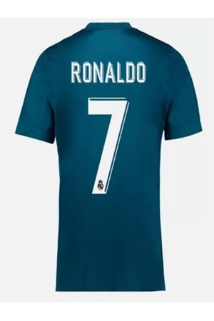 Ronaldo R00180 Turkuaz Real Madrid Çocuk Deplasman Forma 2017-2018 - Turkuaz - ST00180-Turkuaz-128