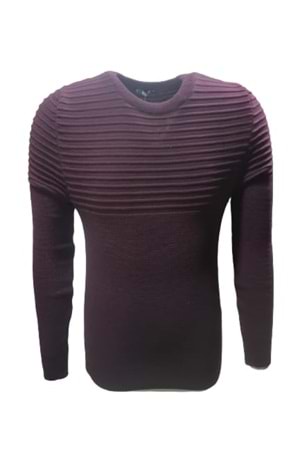 Ce-Ce 3005 Erkek Basic Sıfır YakaTriko Kazak - Bordo