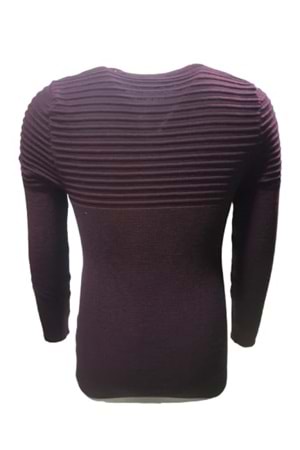 Ce-Ce 3005 Erkek Basic Sıfır YakaTriko Kazak - Bordo