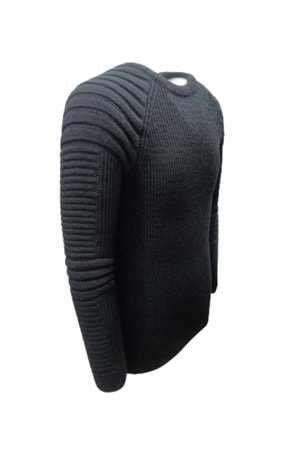 Ce-Ce C1006 Erkek Triko Basic Bisiklet Yaka Kalın Kazak - C1006 - Siyah - ST00270-Siyah-XXL