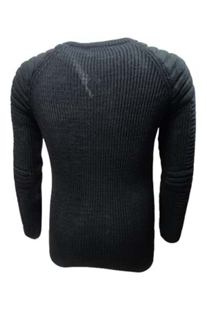 Ce-Ce C1006 Erkek Triko Basic Bisiklet Yaka Kalın Kazak - C1006 - Siyah - ST00270-Siyah-XXL