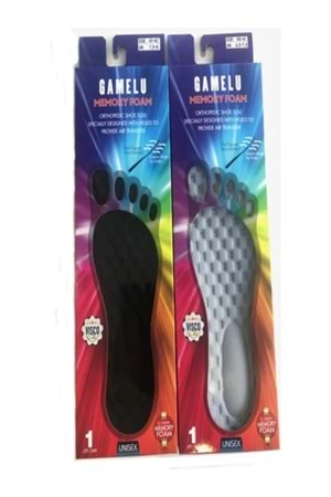 Gamelu G900 Unisex Memory Foam Ortopedik Hava Delikli İç Taban Bir Çift - Siyah - ST00407-Siyah-42-43