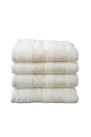 Yoncagül 04465 4lü Yaprak Jakarlı El Yüz Havlusu Seti 50x90 St00489 - Sarı