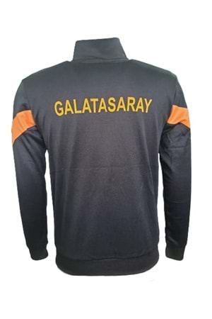 Galatasaray G00735 Erkek Sweatshirt Fermuarlı Antrenman Eşofman Üst - G00735 - Siyah