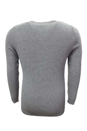 Ce-Ce C3210 Erkek Basic Triko Bisiklet İnce Kazak - C3210 - Gri - ST00810-Gri-XXL