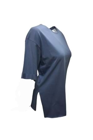 Kuzey Kadın Duble Kol Yırtmaçlı Oversize T-shirt 3001 - Mavi - M