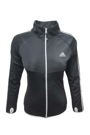Adidas A0780 Kadın Dalgıç Şeritli Kapüşonlu Sweatshirt - Siyah - ST01103-Siyah-S