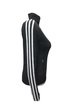 Adidas A0780 Kadın Dalgıç Şeritli Kapüşonlu Sweatshirt - Siyah - ST01103-Siyah-S