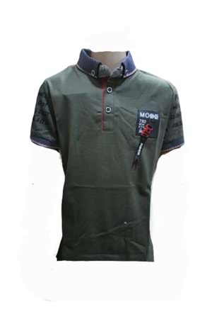 Petitox Çocuk Erkek Polo Yaka Baskılı T-shirt 3023 - Haki - 6 YAŞ