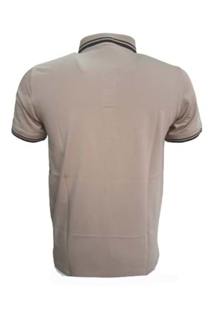 Rey Polo Erkek Basic Polo Yaka Kısa Kol T-shirt R01201 - Bej - L