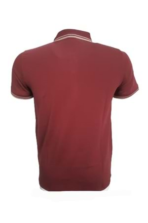 Rey Polo Erkek Basic Polo Yaka Kısa Kol T-shirt R01201 - Bordo - M