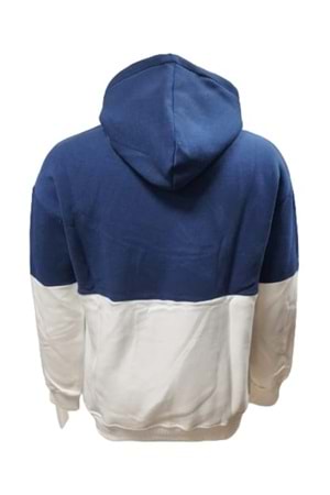 Tarz Cool T01215 Erkek Oversize Kapüşonlu Baskılı Üç İplik Sweatshirt - ST01215-Mavi-L